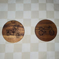 MOTORBIKES Acacia Wood Laser Engraved Custom Coasters