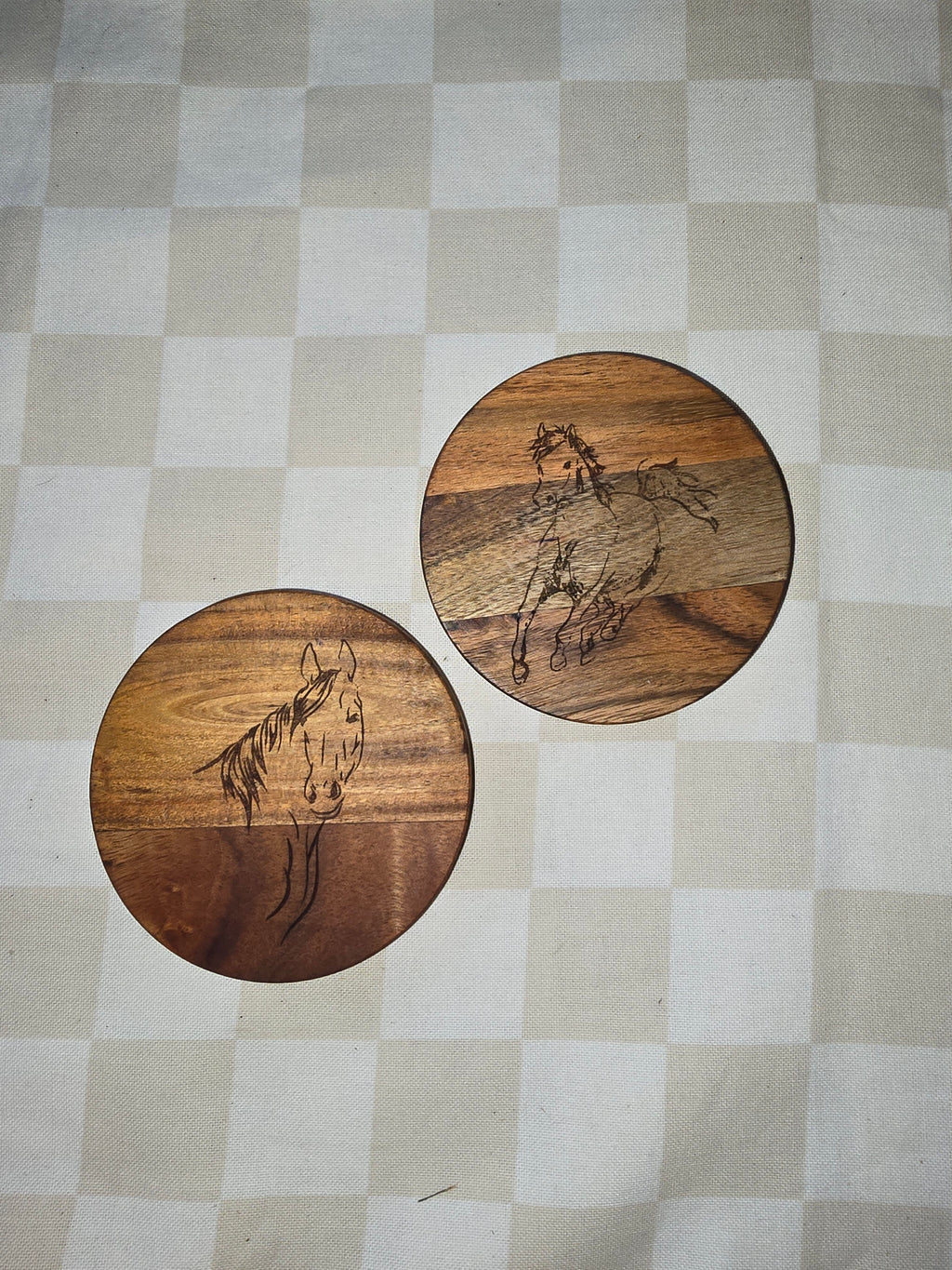 FARM ANIMALS Acacia Wood Laser Engraved Custom Coasters